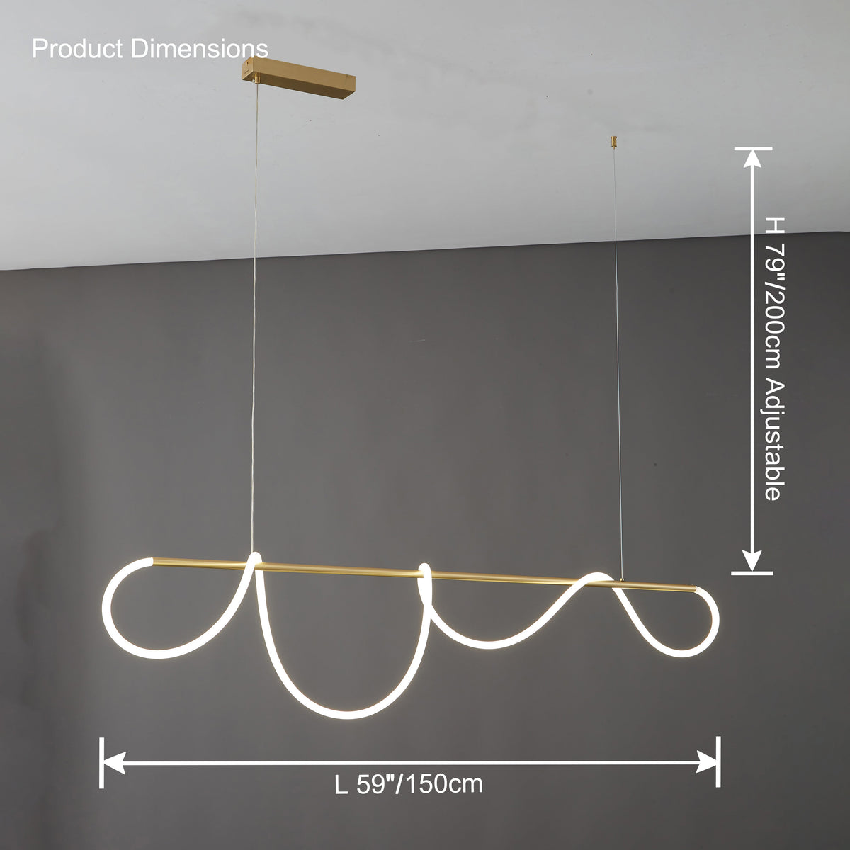 Lámpara colgante LED moderna con diseño de cuerda