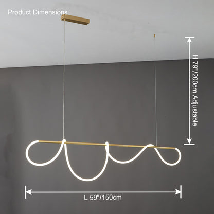 Lámpara colgante LED moderna con diseño de cuerda