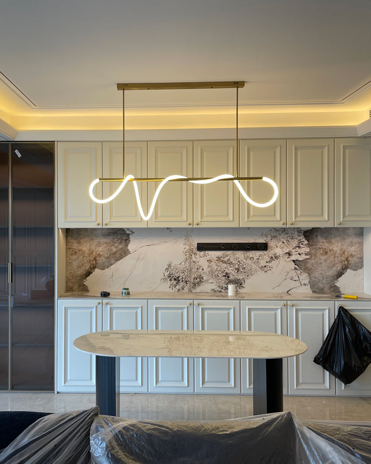 Lámpara colgante LED moderna con diseño de cuerda