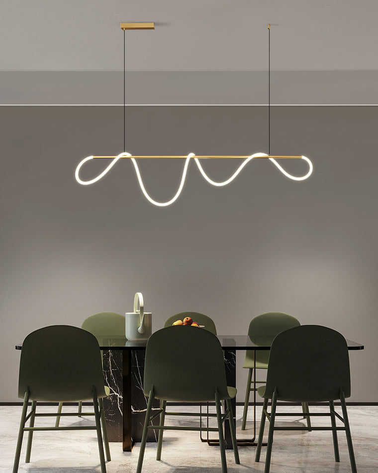 Lámpara colgante LED moderna con diseño de cuerda