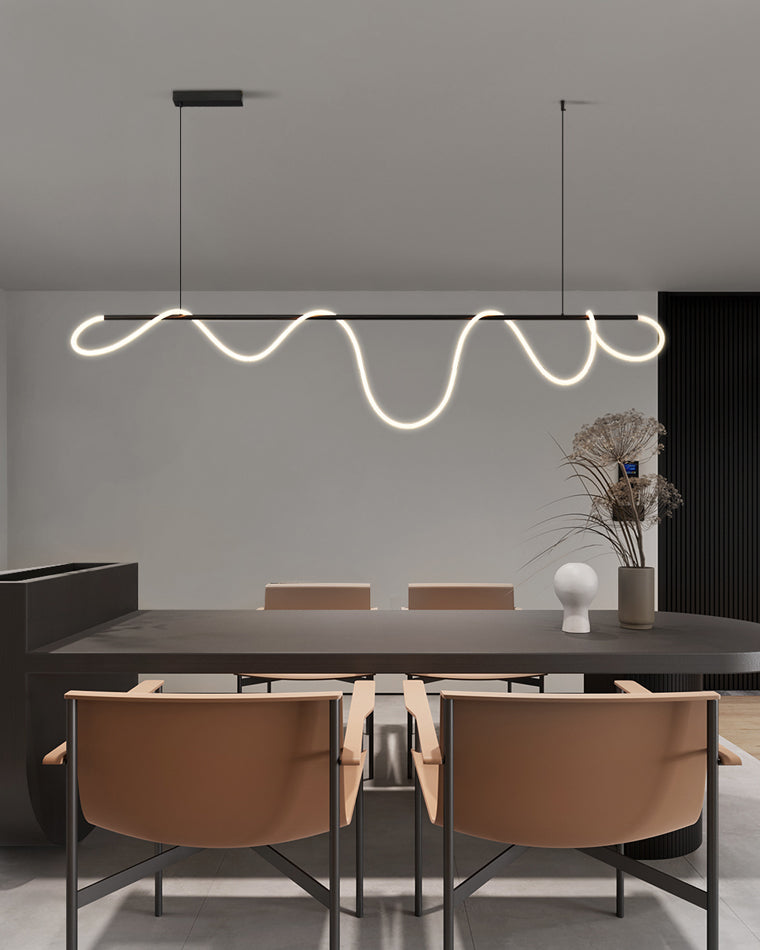 Lámpara colgante LED moderna con diseño de cuerda