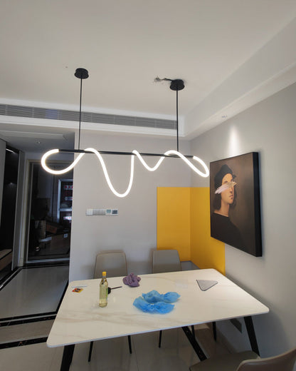 Lámpara colgante LED moderna con diseño de cuerda