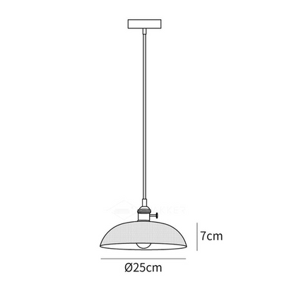 Lámpara colgante retro de vidrio acanalado