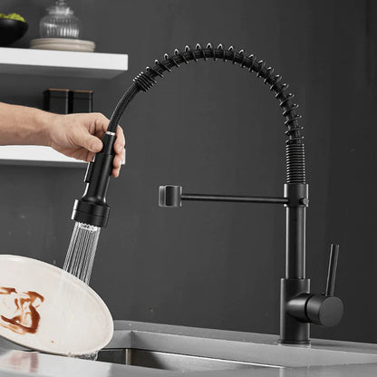 Grifo de cocina moderno con rociador extraíble de resorte