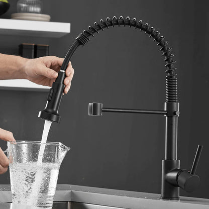 Grifo de cocina moderno con rociador extraíble de resorte