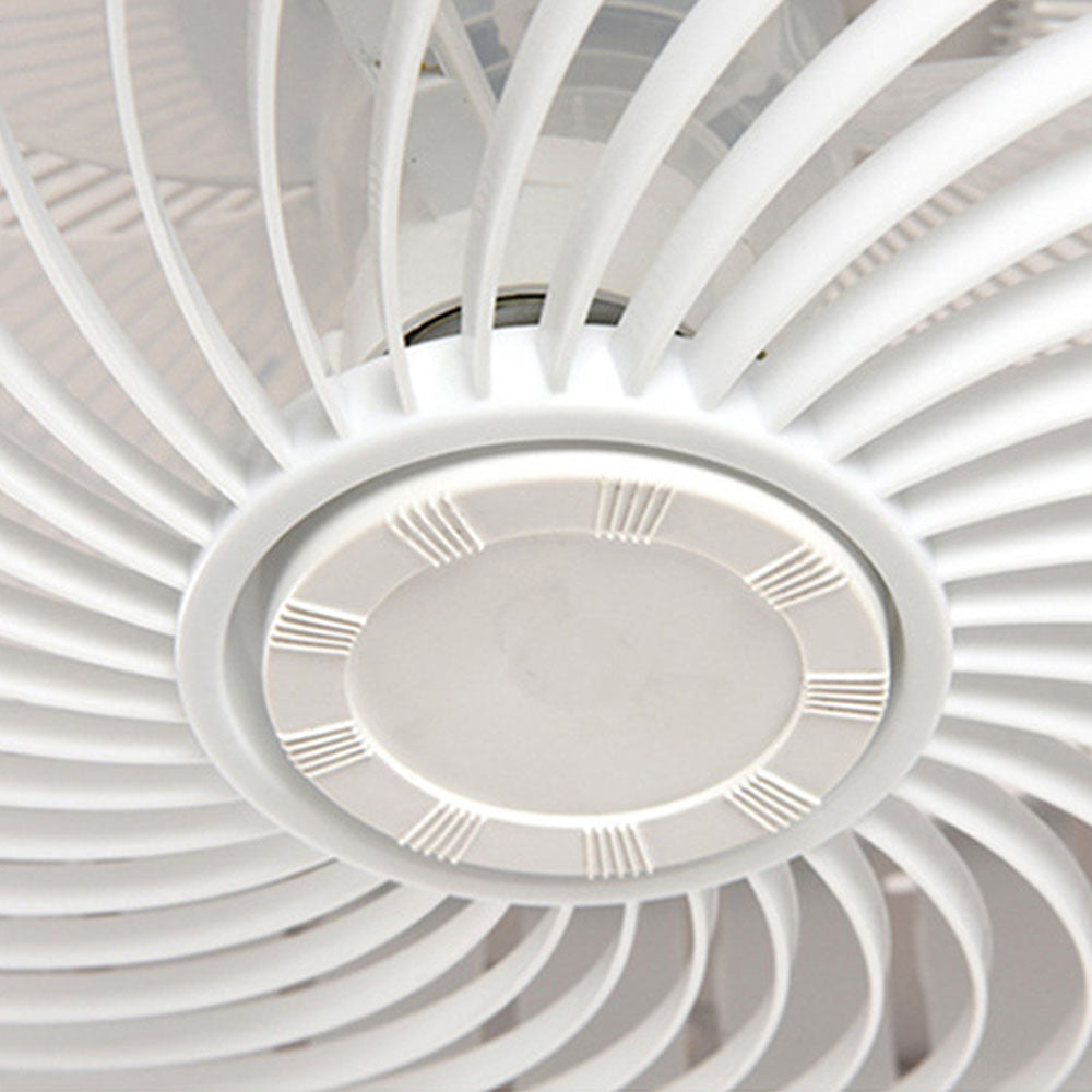 Ventilador de techo moderno redondo de madera con luz LED