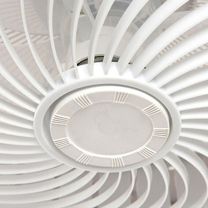 Ventilador de techo moderno redondo de madera con luz LED