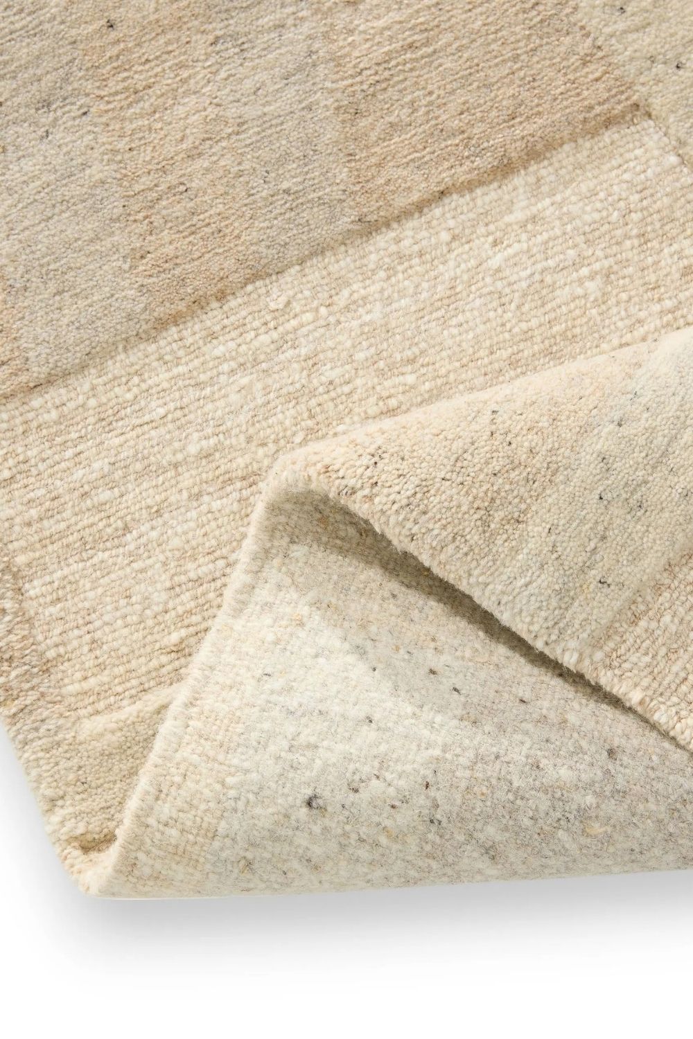 Alfombra beige de lana anudada a mano
