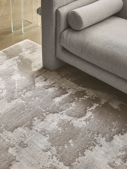 Alfombra gris de viscosa para sala de estar