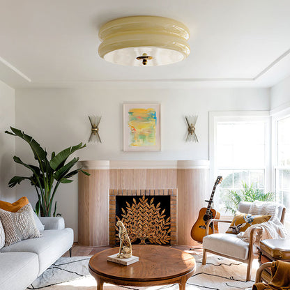 Lámpara de techo Art Decó color crema