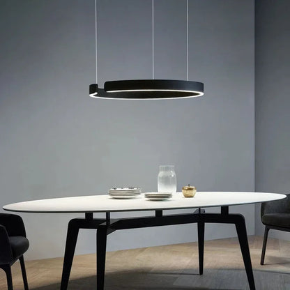 Lámpara colgante moderna de anillo LED