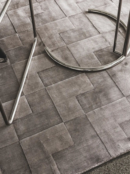 Alfombra marrón de lyocell para la sala de estar