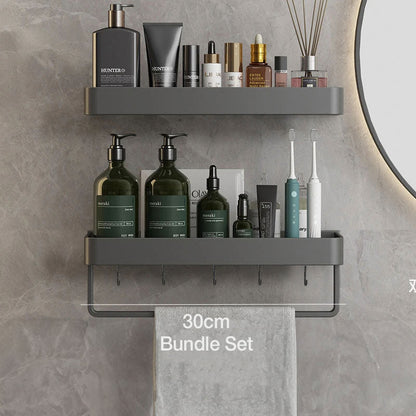 Estante moderno gris para baño