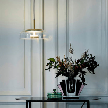 Lámpara colgante con pantalla de vidrio contemporánea