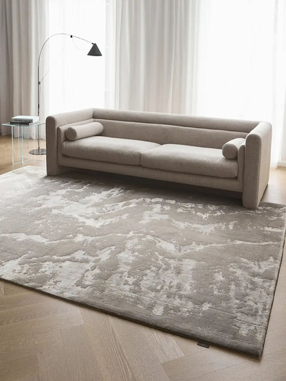 Alfombra gris de viscosa para sala de estar