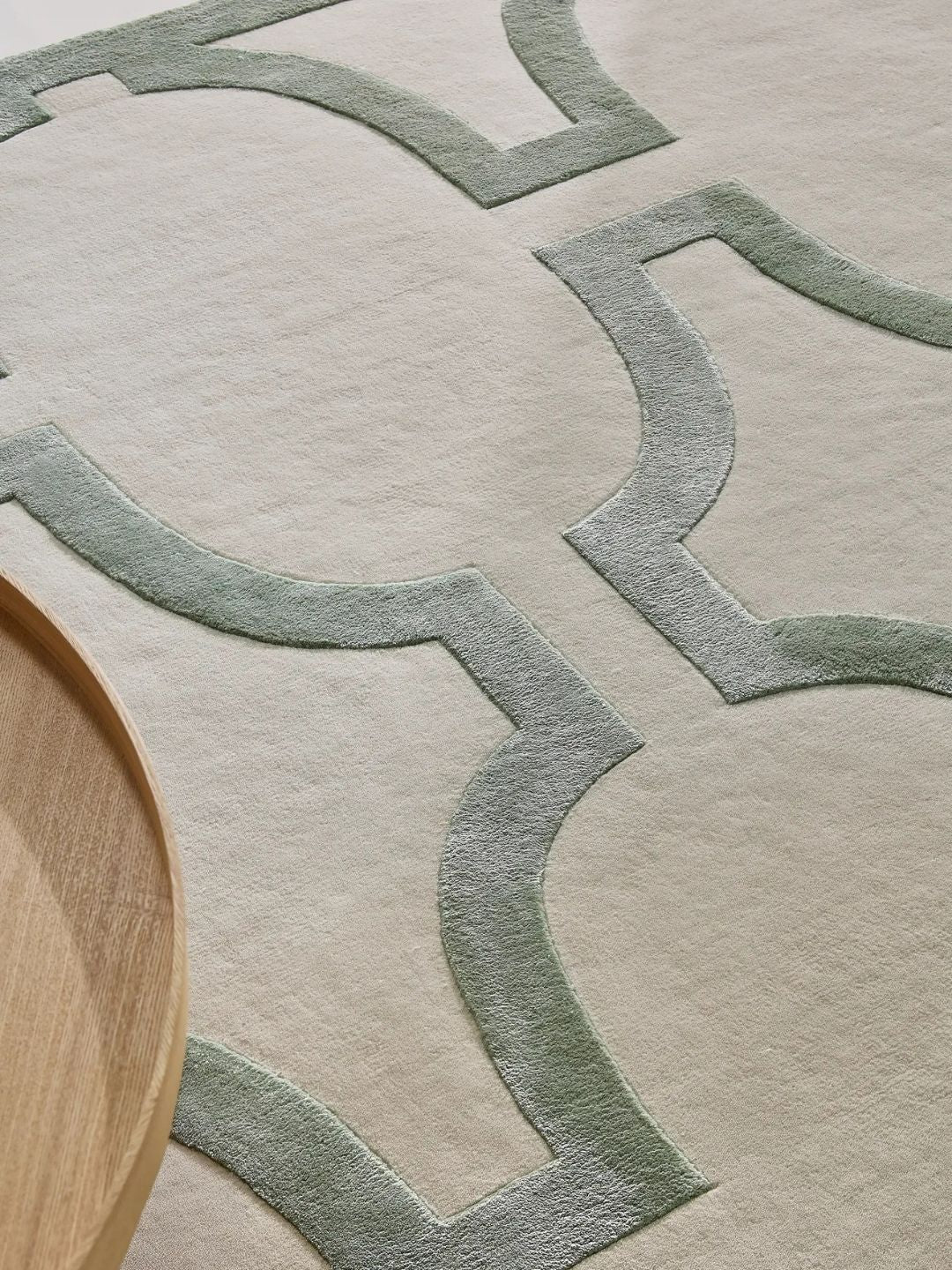 Alfombra de lana crema diseño para sala de estar