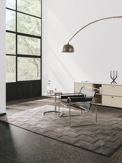 Alfombra marrón de lyocell para la sala de estar