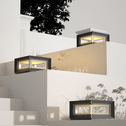 Luz de poste exterior moderna con cubo LED