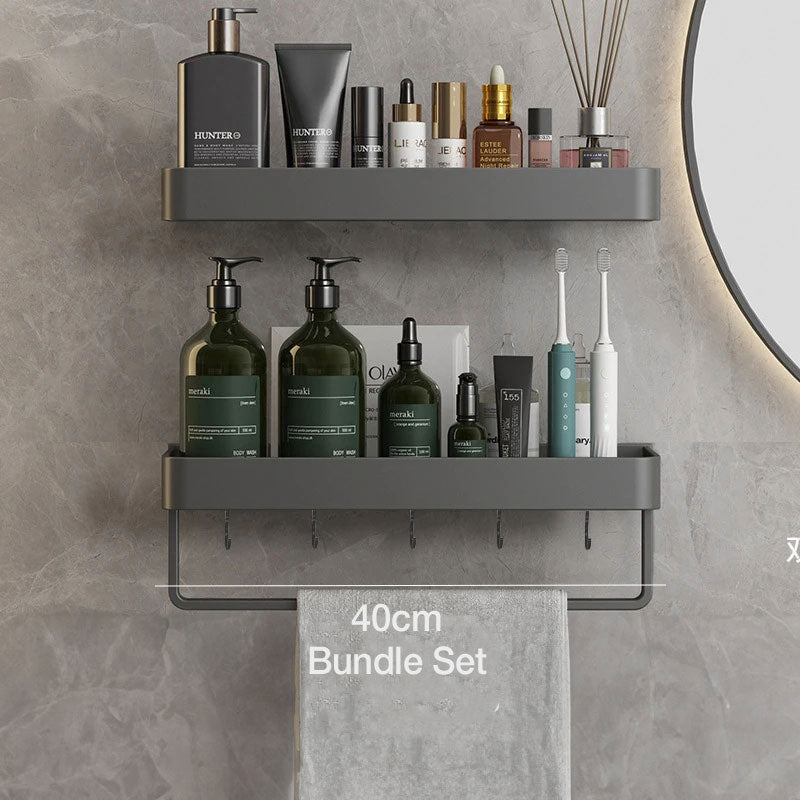 Estante moderno gris para baño