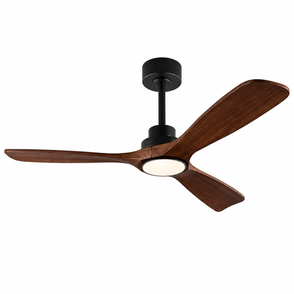 Luz de ventilador de techo con aspas de madera modernas