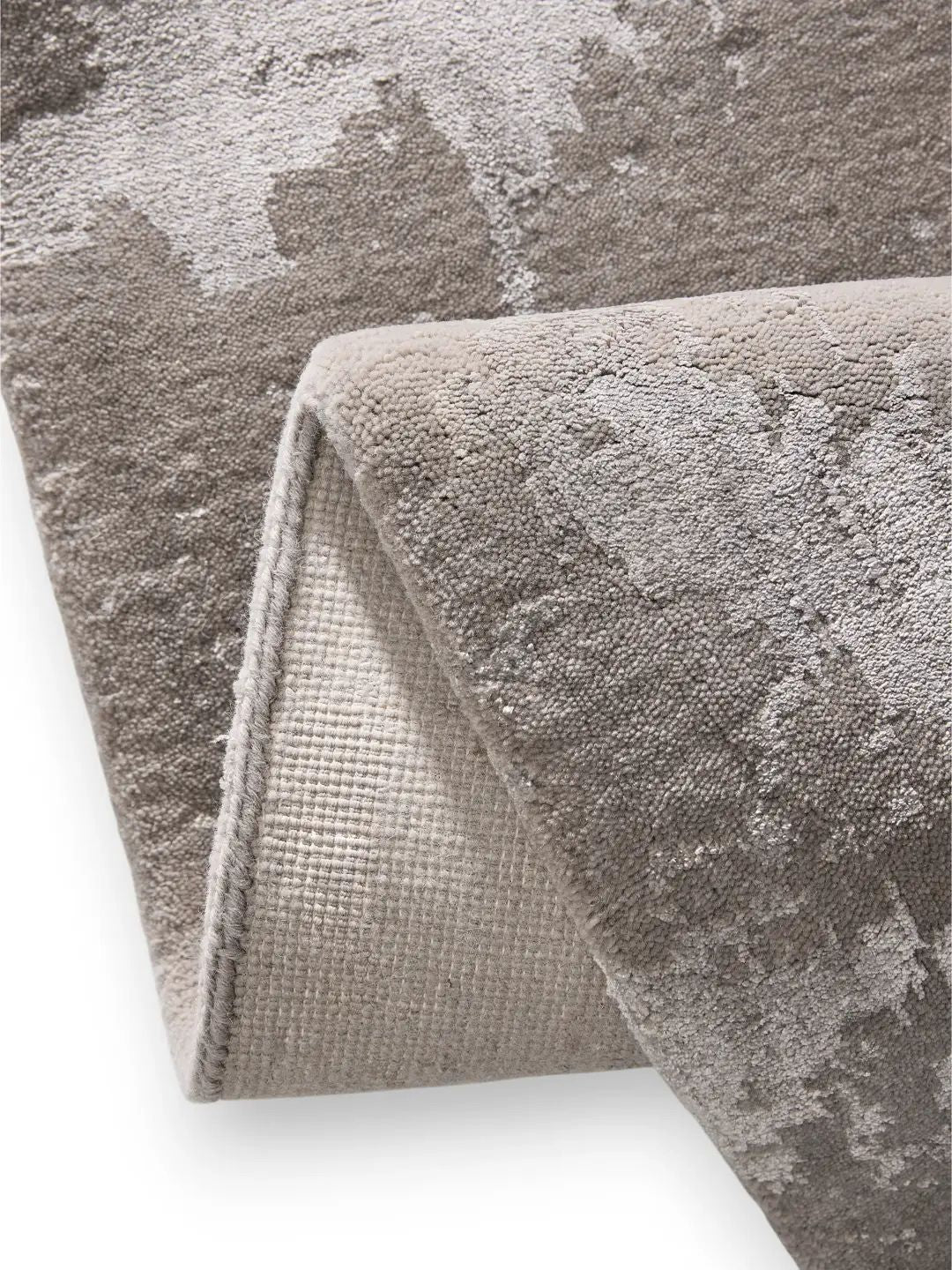 Alfombra gris de viscosa para sala de estar