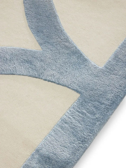 Alfombra moderna de lana para sala de estar color crema