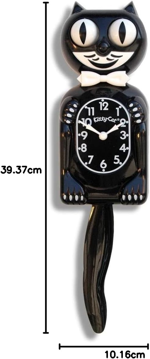 Reloj de pared Felisca Retro con gato negro