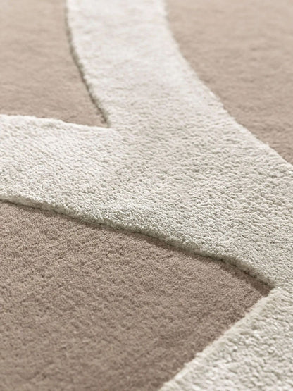 Alfombra moderna de lana para sala de estar color crema