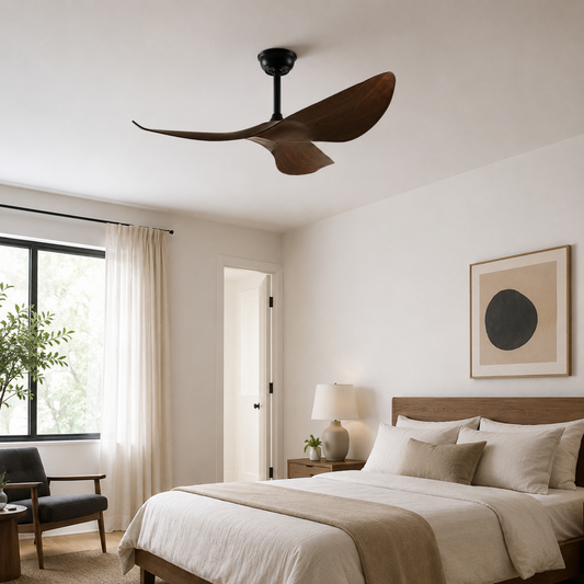 Ventilador de techo moderno de 3 aspas con motor DC