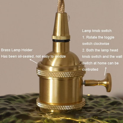 Lámpara colgante de vidrio con flores retro