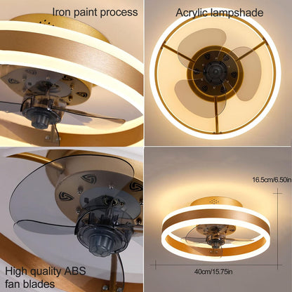 Ventilador de techo empotrado con luz LED