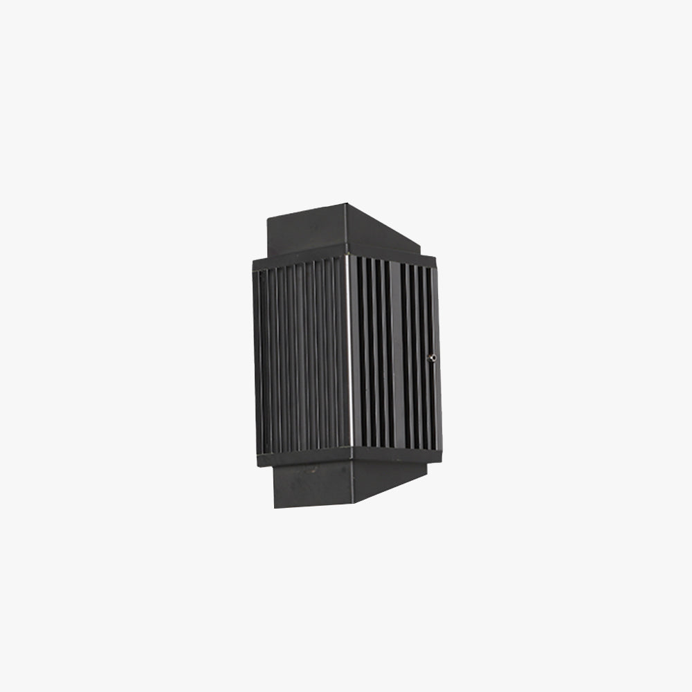 Lámpara de pared moderna redonda/rectangular de metal para exteriores, negra