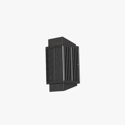 Lámpara de pared moderna redonda/rectangular de metal para exteriores, negra