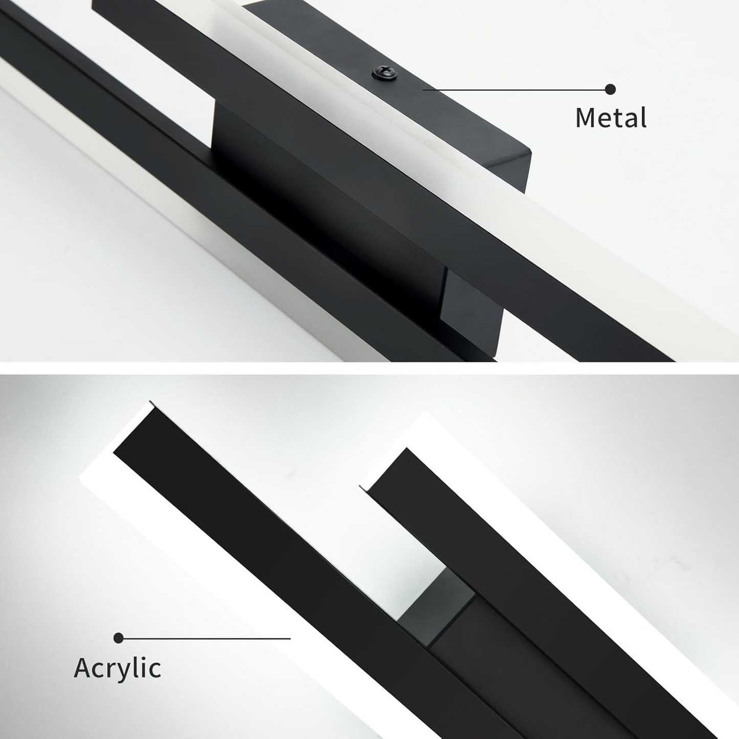 Aplique de pared largo de acrílico con luz LED