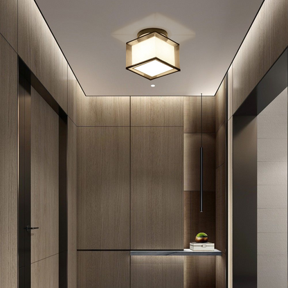 Lámpara de techo de tela antigua