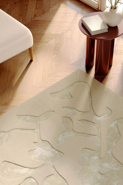 Alfombra de lana Burdeos elegante para sala de estar