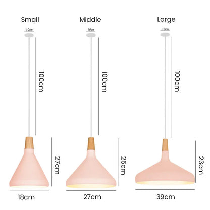 Lámpara colgante de madera Macaron