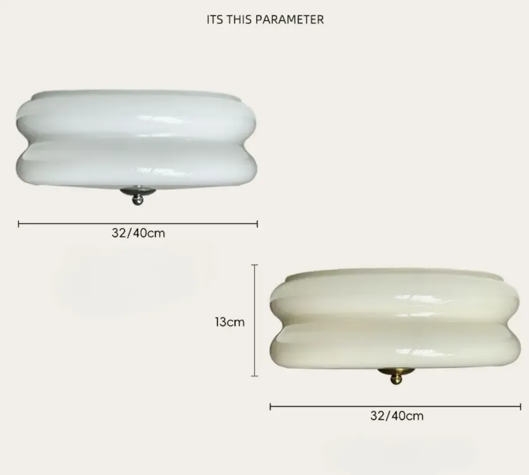 Lámpara de techo Art Decó color crema