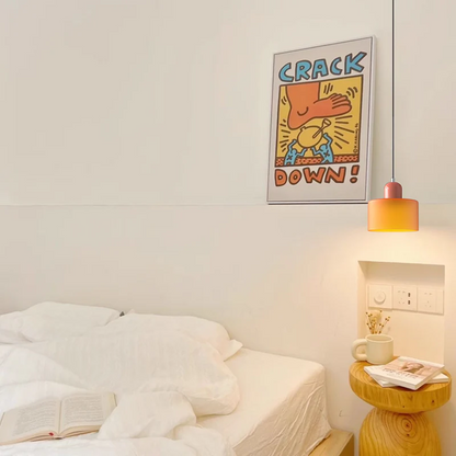 Lámpara colgante pequeña de vidrio en estilo Bauhaus