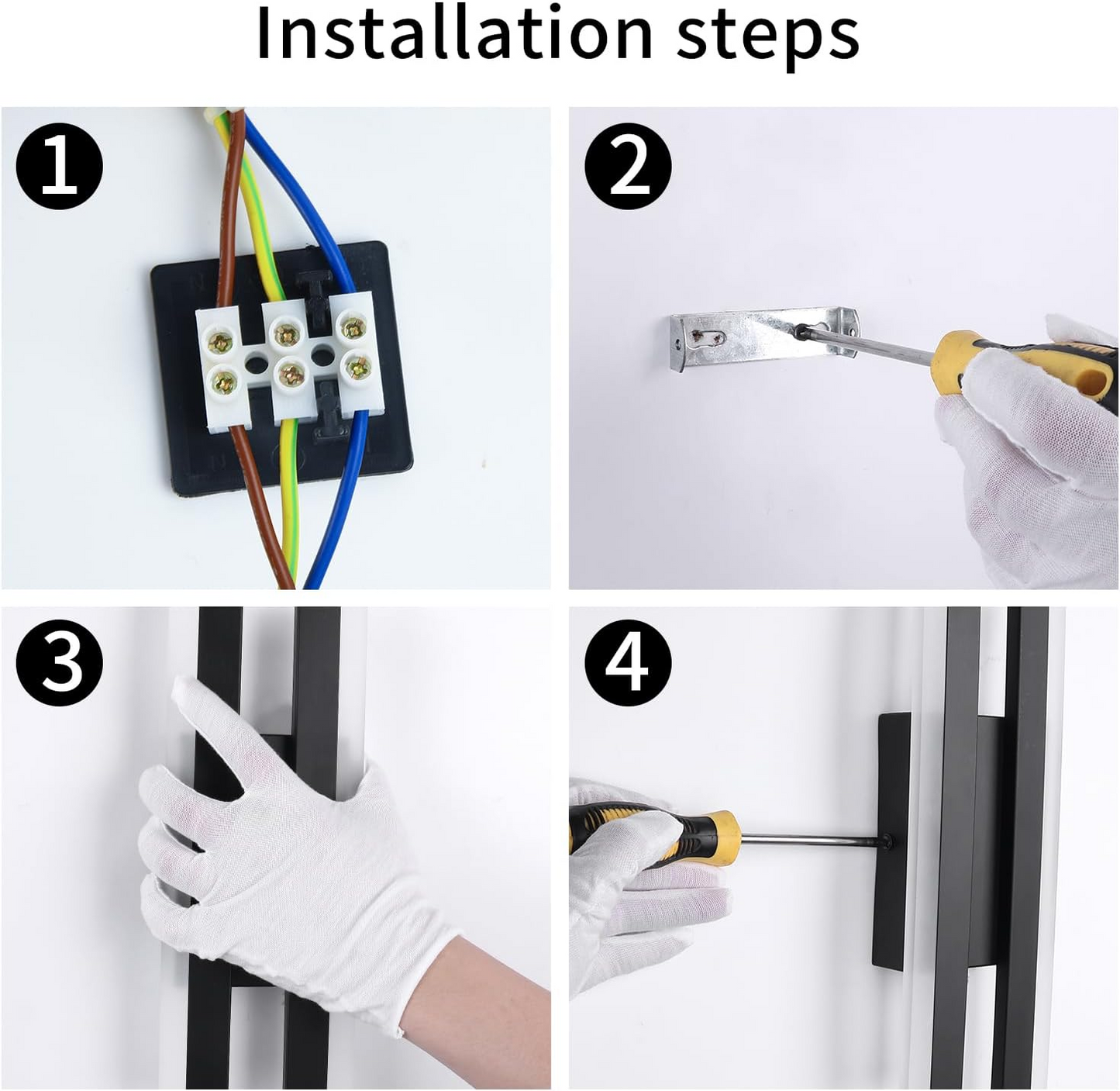 Aplique de pared largo de acrílico con luz LED