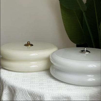 Lámpara de techo Art Decó color crema