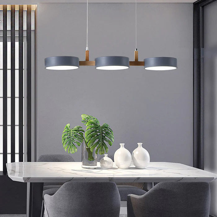 Lámpara colgante moderna de cilindro con múltiples luces