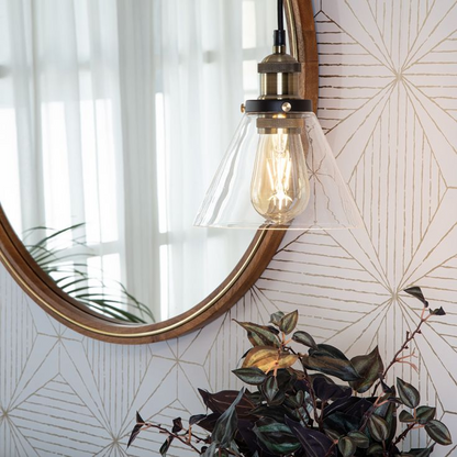 Lámpara colgante transparente para mesita de noche