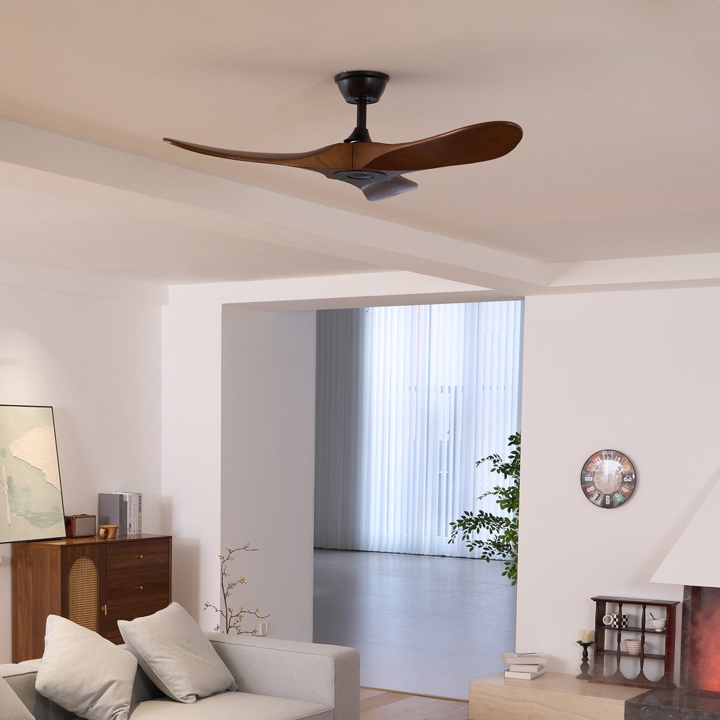 Ventilador de techo moderno de madera