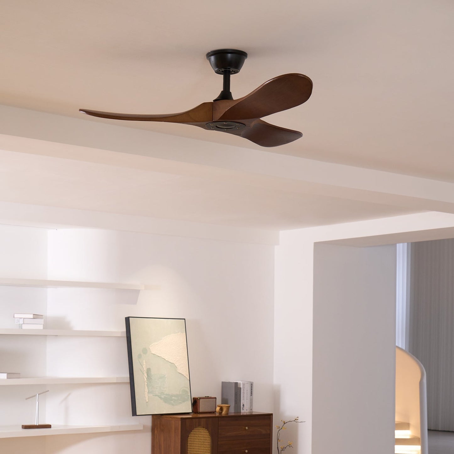 Ventilador de techo moderno de madera