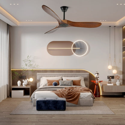 Ventilador de techo moderno de madera
