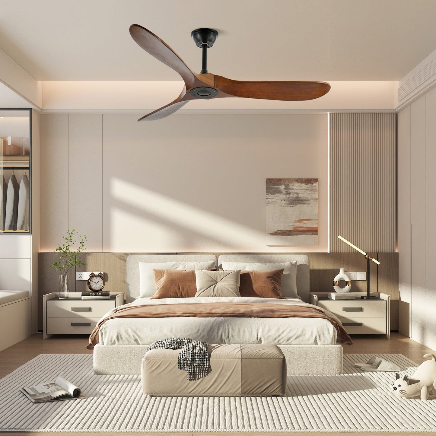 Ventilador de techo moderno de madera