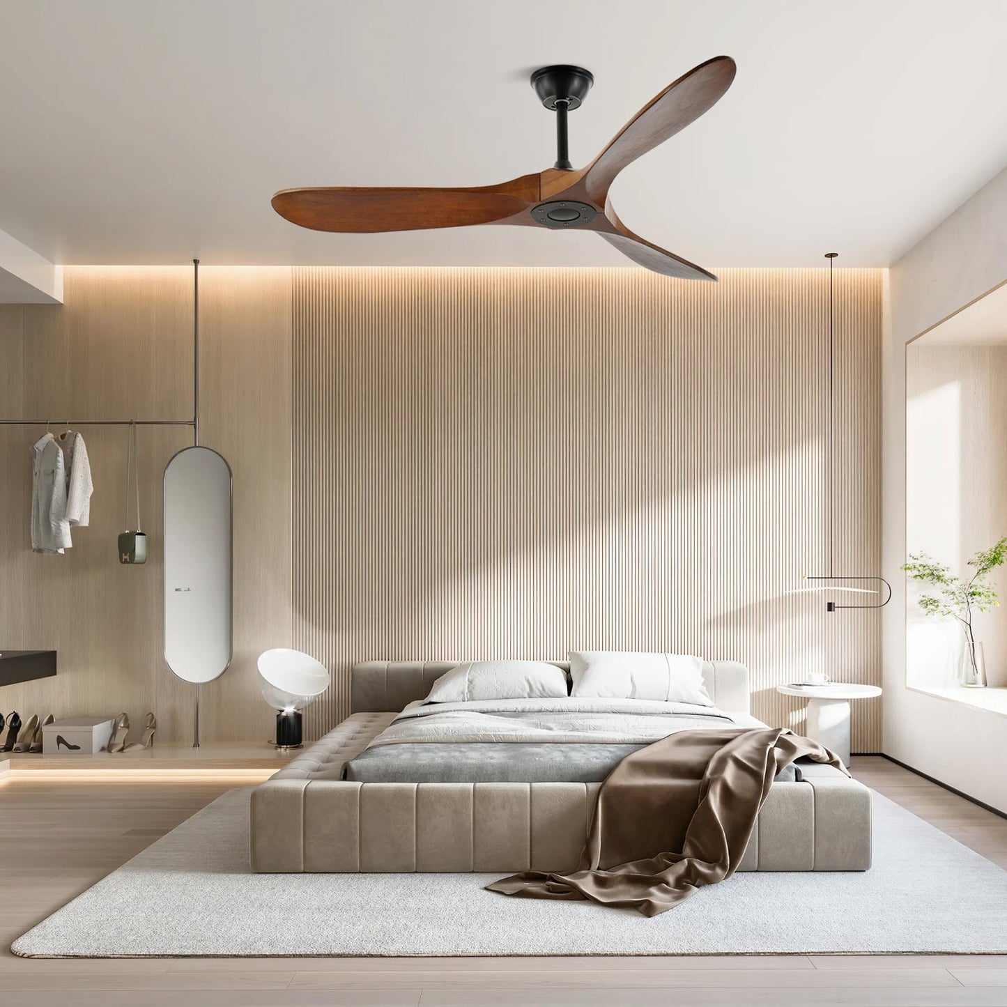 Ventilador de techo moderno de madera