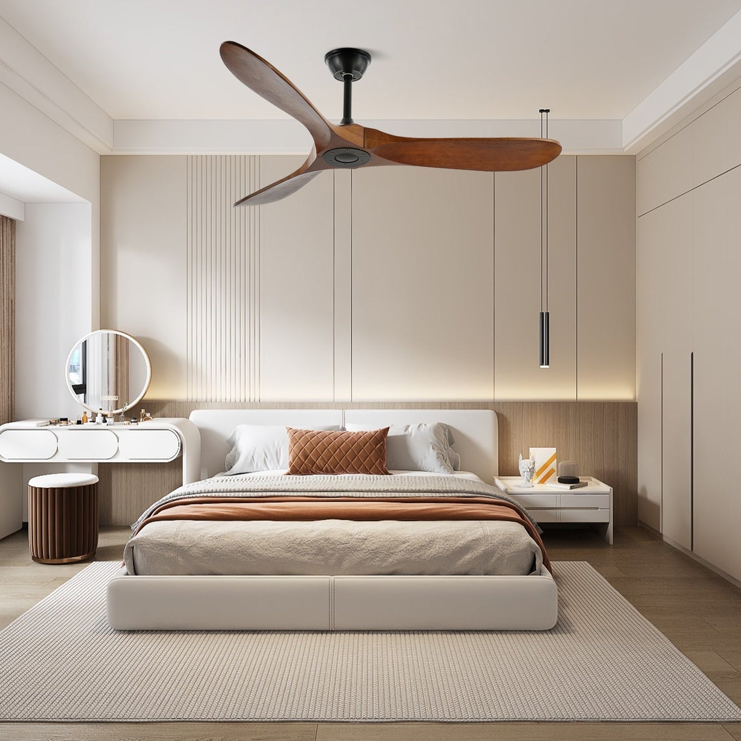 Ventilador de techo moderno de madera