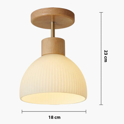 Lámpara de techo de diseño en madera natural